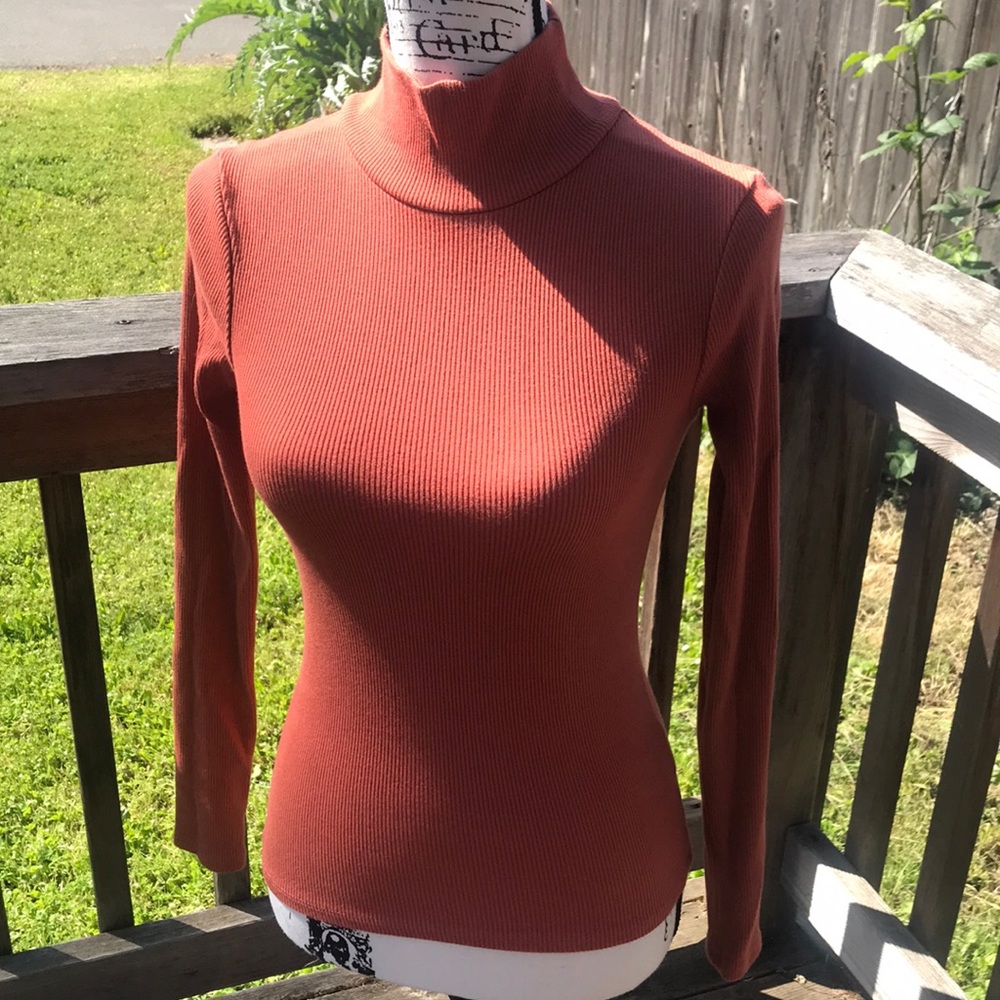 American eagle  AE studios Salmon turtle neck long sleeve shirt